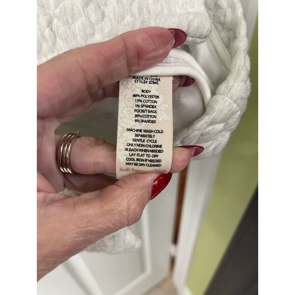 Soft surroundings Ivory Cream Snap Down Button Quilted Jacket XS S - Picture 8 of 8